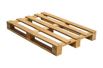 Stacked Wooden Pallets isolated white background.