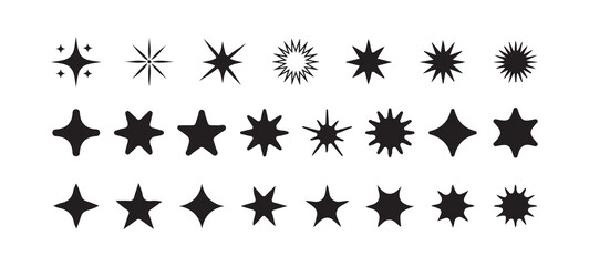 Bold Starburst and Glow Icon Set – Vector Sparkle Elements, Victor illustration eps 10