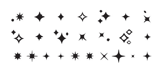 Bold Starburst and Glow Icon Set – Vector Sparkle Elements, Victor illustration eps 10