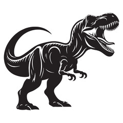 Giganotosaurus silhouette with sharp dominance – Giganotosaurus illustration – Minimalist Giganotosaurus vector – Dinosaur silhouette

