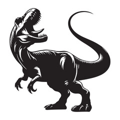 Roaring Strength of Giganotosaurus silhouette – Giganotosaurus illustration – Minimalist Giganotosaurus vector – Dinosaur silhouette

