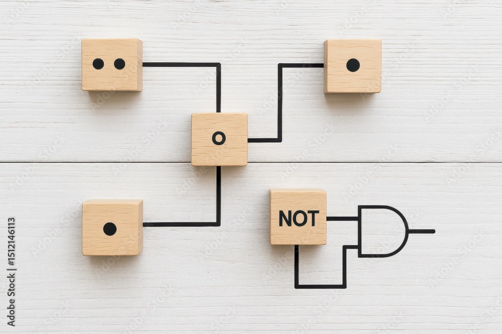 Poster this represents a strategic business decision process using a digital circuit metaphor illustrating 