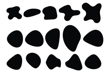 Fluid organic abstract blob icons vector illustration collection for modern minimal soft shape graphic design element editable pack bundle.