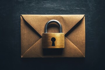 Padlock over envelope symbolizing data protection