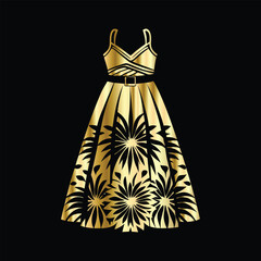 Fashionable Women's Dress Logo Design | Elegant Beauty Fashion Vector Illustration for Branding. Stylish Women's Dress Logo | Beauty Fashion Vector for Modern Clothing Boutique Identity.