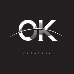 OK Monogram Logo – Minimal Elegant Letter mark for Creative Branding & Modern Identity Design"