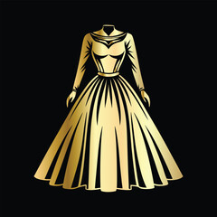 Fashionable Women's Dress Logo Design | Elegant Beauty Fashion Vector Illustration for Branding. Stylish Women's Dress Logo | Beauty Fashion Vector for Modern Clothing Boutique Identity.