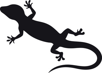Simple Gecko Silhouette Illustration on White Background for Design Projects