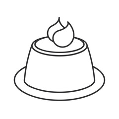 Panna Cotta Outline Vector Illustration