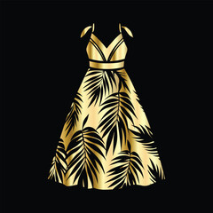 Fashionable Women's Dress Logo Design | Elegant Beauty Fashion Vector Illustration for Branding. Stylish Women's Dress Logo | Beauty Fashion Vector for Modern Clothing Boutique Identity.