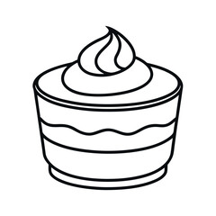 Rice Pudding Dessert Line Art Drawing