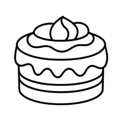 Tiramisu Outline Dessert Vector Art