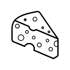 Roquefort Cheese Outline Vector Drawing