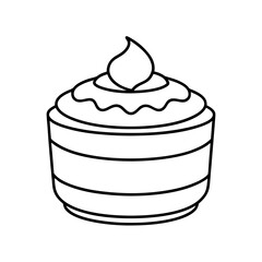 Tiramisu Food Line Art Vector Illustration