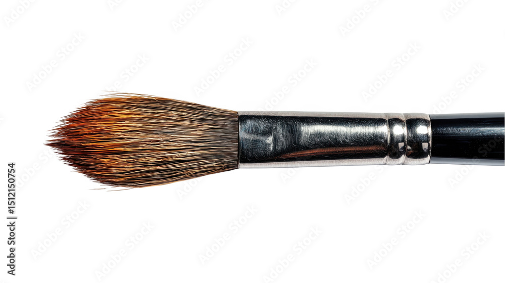 Poster professional paint brush with fine tip is isolated on transparent background, ready for compositing 