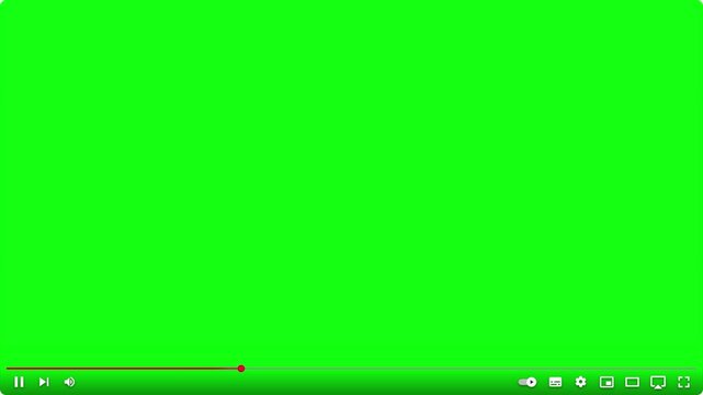 Youtube Desktop In-Feed Player UI Overlay (Greenscreen) &ndash; YT Horizontal Video Layout Interface Mockup for Marketing Showreels and Content Presentation