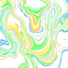 Obraz premium Bright abstract marble art in green, yellow, and blue hues. Fluid lines and soft gradients create a fresh, energetic background.