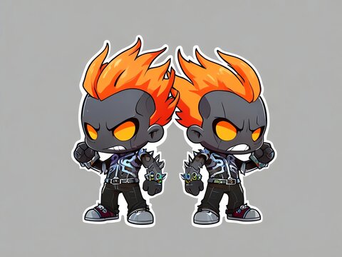 Fiery Chibi Duo: Twin Inferno Brawlers