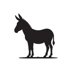 Obraz premium donkey vector silhouette clip art logo design illustration
