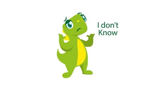 Confused Dinosaur Saying I Don&acirc;t Know Animation