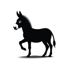donkey vector silhouette clip art logo design illustration
