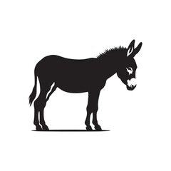 donkey vector silhouette clip art logo design illustration