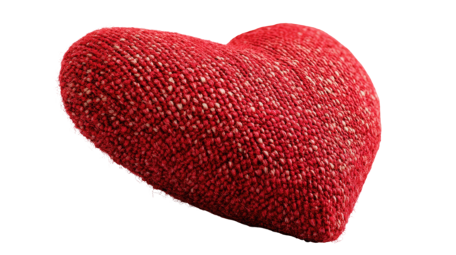 Red heart-shaped plush