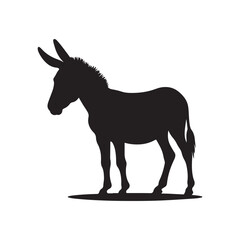 donkey vector silhouette clip art logo design illustration