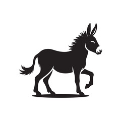 donkey vector silhouette clip art logo design illustration