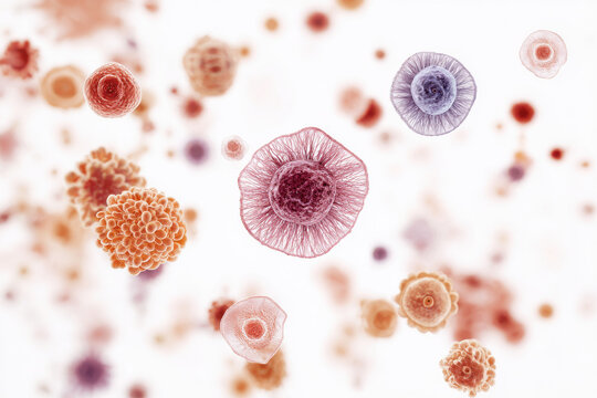 closeup view of various human parasites affecting immune system depicted in sterile environment