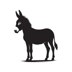 donkey vector silhouette clip art logo design illustration