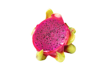 Vibrant Dragon Fruit Half: Juicy Pink Flesh