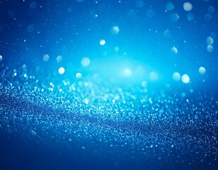 優しい青のグラデーションに幻想的なきらめきが舞うイラスト
