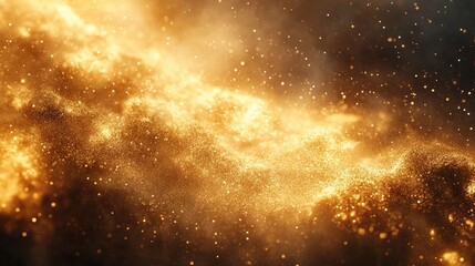 Abstract golden particles design.