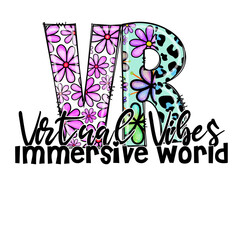 Virtual Vibes Immersive World Design with Flowers and Leopard Print