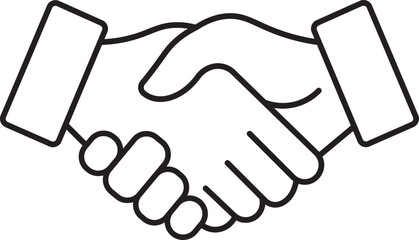 handshake line icon vector on white background.