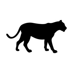 Obraz premium jaguar silhouette icon vector flat design on white background