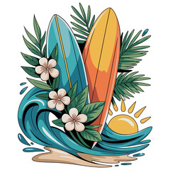 vector illustration of a surfboard