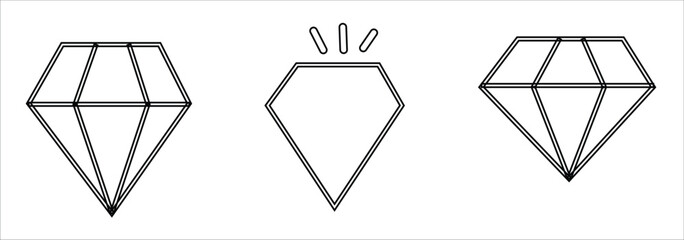 
Minimalistic diamonds vector illustration icons set.