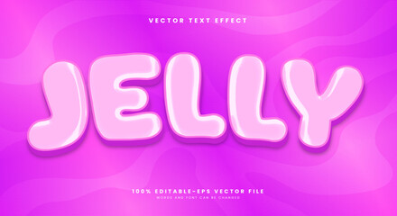 Cartoon Pink Cute Sweet Jelly 3d editable text effect template Suitable for soft theme