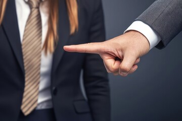 Boss reprimanding employee during tense workplace moment