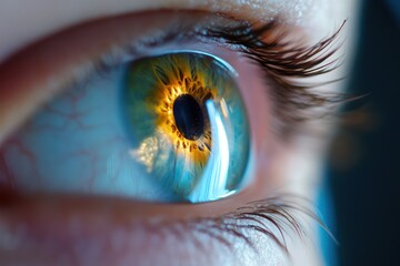 Ophthalmic surgery close-up on human eye during procedure