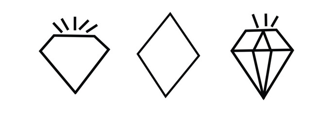 Diamond icon symbol set simple design
