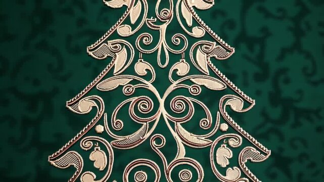 Vintage Embroidered Style Christmas Pattern