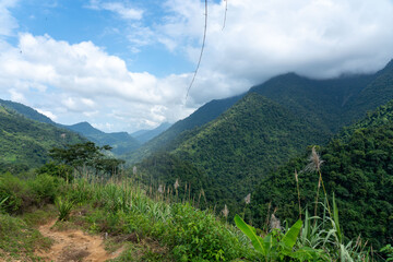 mountain landscape in the Sierra nevada of santa marta in colombia jungle in cloudy day 