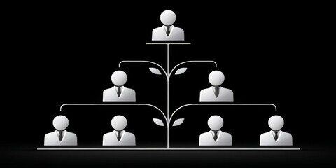 a minimalist vector showing hierarchy in a management structure