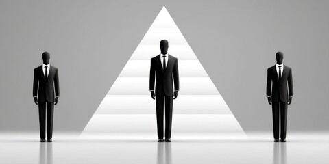 a minimalist vector showing hierarchy in a management structure