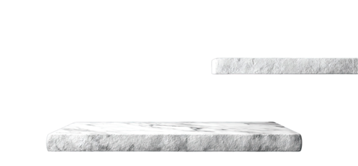 Two light gray marble platforms