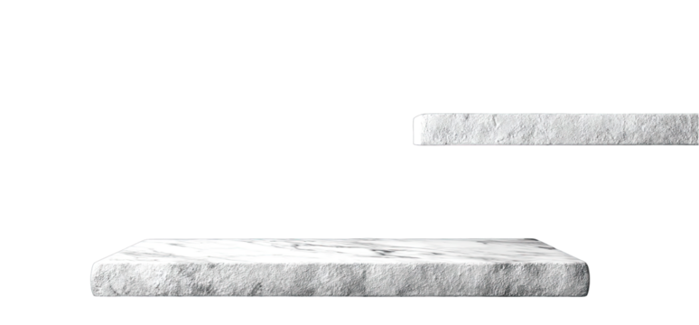 Two light gray marble platforms