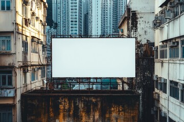 Obraz premium Urban Billboard on Weathered Building